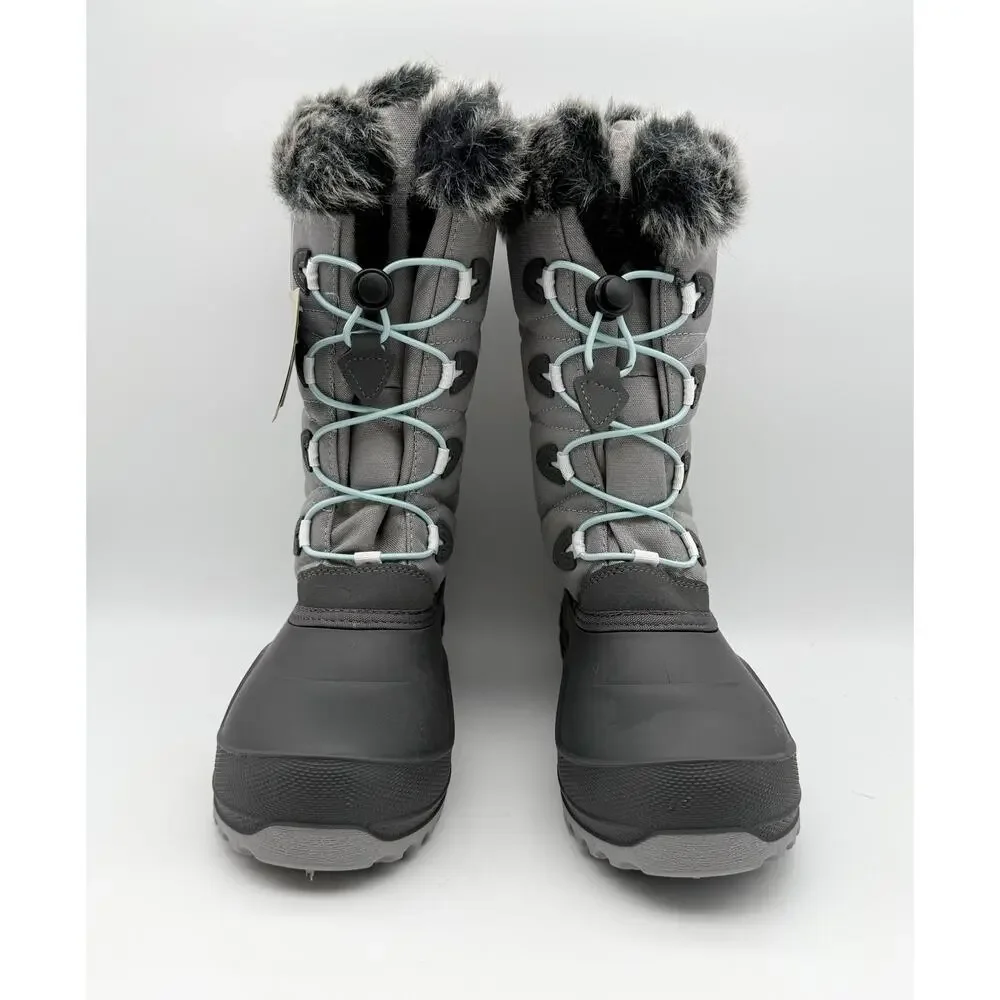 Kamik Big Kids SNOWANGEL Boots Size 7 EU 39 Grey Blue Insulated Waterproof NIB